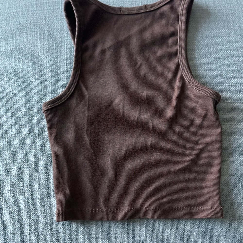 Essentials Chocolate Ribbed Tank Top - Picture 2 of 2